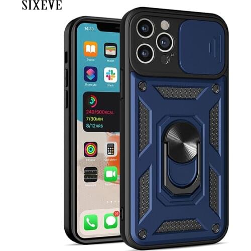 Shockproof Armor Case For iphone 12 mini 11 Pro Max X XS XR 7 8 Plus SE 2020 Magnetic Car Stand Ring Lens protection Phone Cover