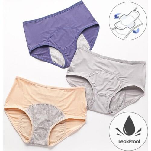 Plus Size 8XL Leak Proof Menstrual Panties Physiological Pants Women Underwear Period Cotton Waterproof Briefs Female Lingerie