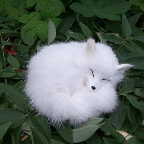 Realistic Sleeping Fox Plush Fur Animal Doll Simulation Foxes Figures Photography Props Home Decor Ornaments Kids Toy