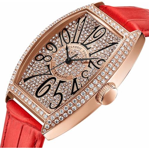 RUIMAS Fashion Rhinestone Women Watch Automatic Watches Luxury Rose Classic Ladies WristWatches Female Clock Relogio Feminino