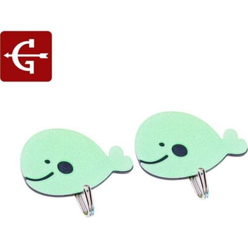 New Self Adhesive Wall Hooks Cartoon Animal Robe Hanging Hook Hat Bag Key Wall Hanger Seamless Multi-Purpose Hook