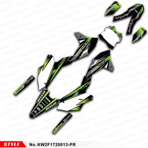 Aftermarket Restyle Stickers Graphics Motorcycle Decals Vinyl Wraps for KXF 250 2017 2018 2019 2020, Style No.KW2F1720013-PR