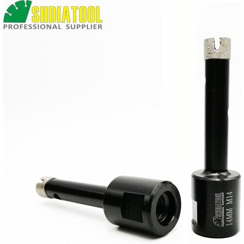 SHDIATOOL 2pcs Welded Wet Diameter 14mm Diamond Drilling Core Bits M14 thread hole saw for drilling hard granite marble stone