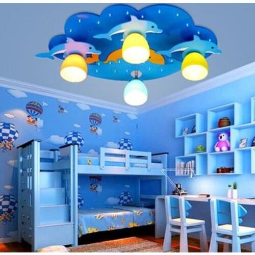 LED Ceiling Light Kids Room Boys Girls Bedroom Cartoon Eye Star Moon Dolphin Lighting