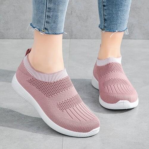 CAGILKZEL womens shoes flat shoes fashion casual large size light multicolor lazy shoes stretch socks shoes flying shoes