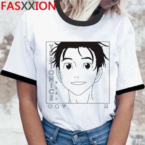 Yuri on Ice t shirt men tumblr grunge couple t shirt harajuku plus size