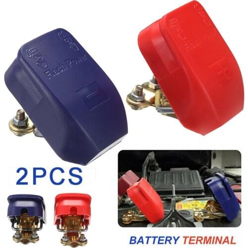 1Pair Gold Plated 12V Quick Release Battery Terminals Clamps for Car Boat Caravan Red+Blue Auto Connector Batteries Cables Parts