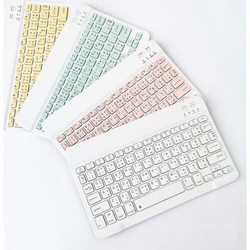 10 inch Portable Mini Wireless Bluetooth Keyboard For Tablet Laptop Smartphone iPad IOS Android Phone Russian Spanish French