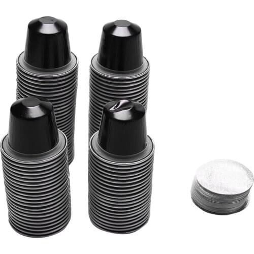 100 Sets Refillable Coffee Capsule Cup Disposable Nespresso Pod for Nescafe Automatic Coffee Machine Food Package Cafe Supplies