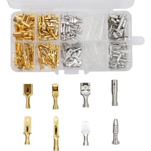 150pcs 6.3MM 2.8MM 4.8MM 4.0MM Male Female Car Spade Connector Splice Crimp Wire Terminals for Motorcycle Bike Car