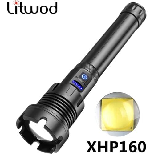 XHP160 16-core Led Powerful Flashlight Powerbank Torch Usb Rechargeable 18650 Or 26650 Battery Zoomable Aluminum Lantern