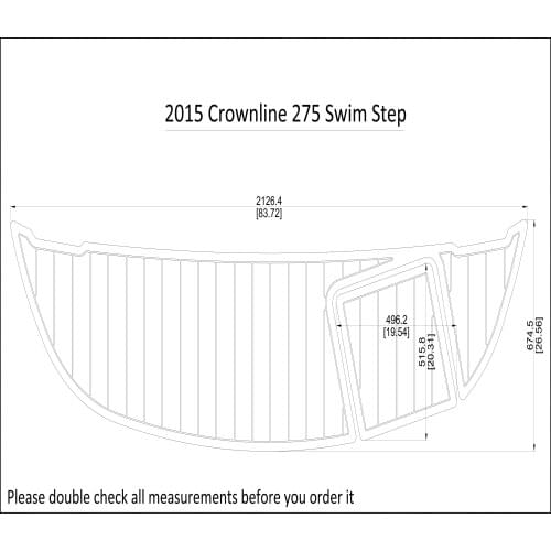 2015 Crownline 275 Swim Step Pad Boat EVA Teak Decking 1/4" 6mm