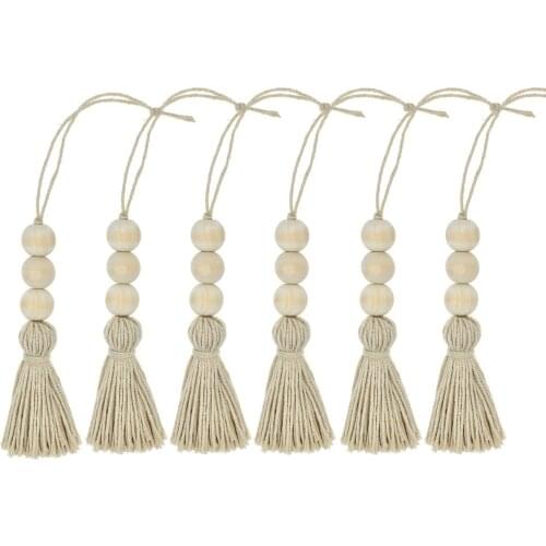 6/8pcs Beaded Tassel Beads Tassel Fringe Hanging Rope Braided Craft Tassels Pendant DIY Key Trim Curtain Cabinet HomeDecoration
