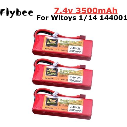 Original For Wltoys 144001 Carg 2s 7.4 V 3500mAh Lipo battery upgraded rechargable for Wltoys 1/14 144001 RC car boat Parts