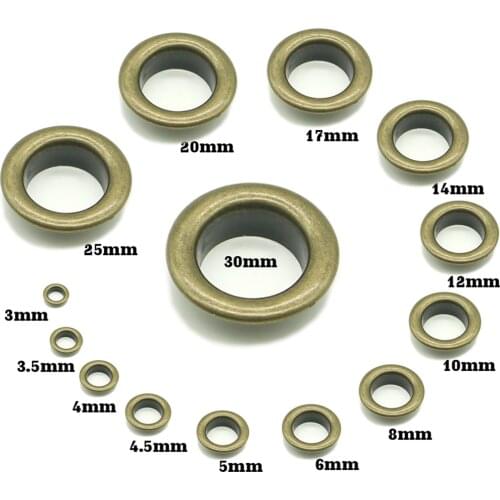 Bronze Copper eyelets 3|3.5|4|4.5|5|6|8|10|12|14|17|18|20|25|30|40mm scrapbooking accessories Knitwear, Apparel, Bags, Shoe