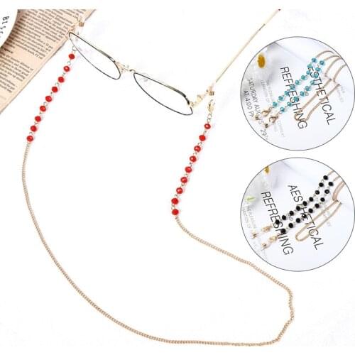 New Fashion Crystal Beaded Glasses Chains Lanyard Face Mask Chain Holder Eyeglass Rope Sunglasses Cord Neck Strap Women Gifts