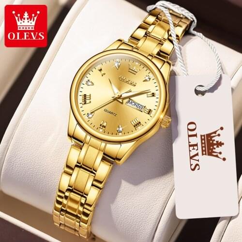 OLEVS New Fashion Women Watches Ladies Top Brand Luxury Creative Steel Women Bracelet Watches Female Quartz Waterproof Watch