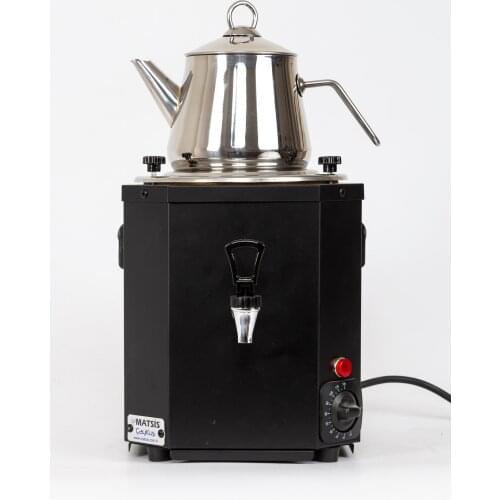 TeaBird Authentic Turkish Handmade Stainless Steel Black Matte Samovar Boiler Hot Tea Maker Kettle Stovetop Teapot Tea Machine