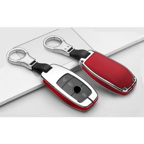 High Quality Leather Zinc Alloy Car Key Case Cover shell For Mercedes Benz EClass W203 W204 W205 W213 E200 E260 E300 E320 GLS450