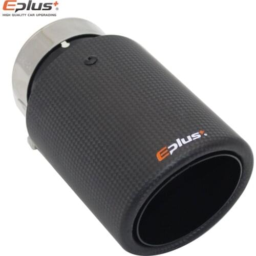 EPLUS Car Matte Carbon Fiber Exhaust System Muffler Tip Universal Straight Stainless Black Mufflers Multi-Size For Akrapovic