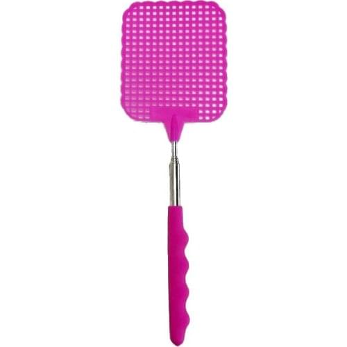 Flyswatter Fly tapper mosquito insects swatter telescopic up to 73 cm pink