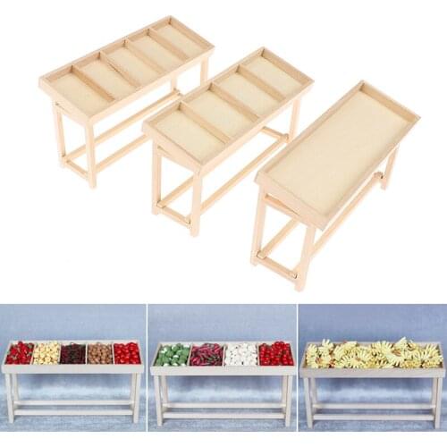 Hot!1:12 Wooden Dollhouse Fruit Vegetable Rack Miniatures Furniture Model Toys Handmade Fruit Rack Stall Doll House Accessories