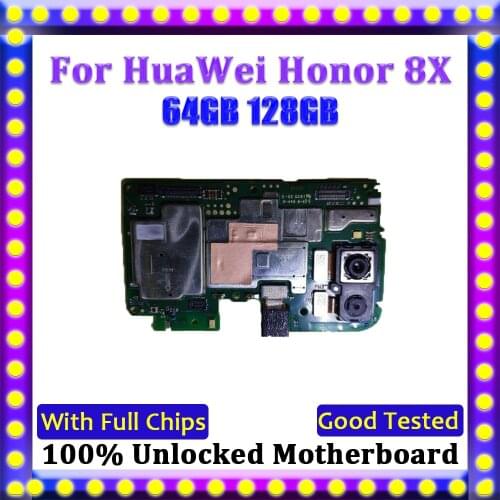 Good Working Motherboard For HUAWEI Honor 8X,100% Unlocked LogicBoard 64GB 128GB For HUAWEI Honor 8X Motherboard With Full Chips