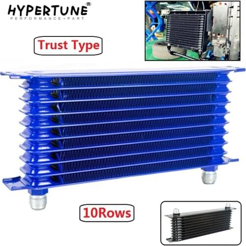 Hypertune - Universal 10ROWS An-10An Universal Engine Transmission Oil Cooler Trust Type 10 rows Oil Cooler Blue,Black HT5110