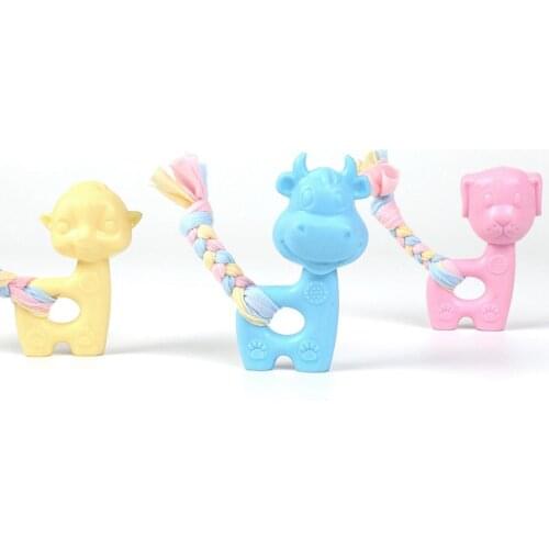1Pcs Cheap Interactive Puppy Toys Dog Chew Dla Psa Rubber ResistanceTo Bite Drop Shipping Soft Tooth Cleaning Intelligence Teddy