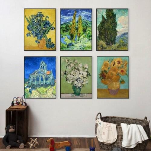 Canvas Paintings HD Print Famous Abstract Oil Painting Van Gogh Landscape Sunflower Paintings Wall Art Picture Living Room Decor