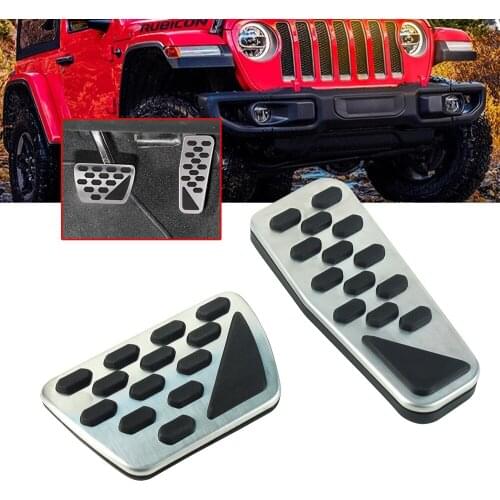 For Jeep Wrangler Jl 2018-2019 Gas And Brake Pedal Cover Auto Stainless Steel Foot Pedal Pad Kit