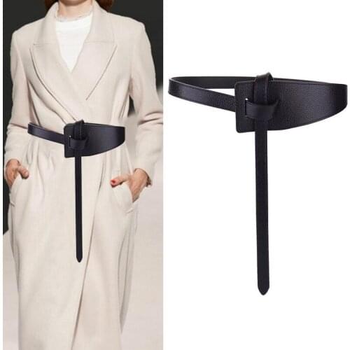 Longe 125cm Wide Leather Corset Belt Female Tie Bow Leisure Belts For Lady Wedding Dress Waistband Womens Belts