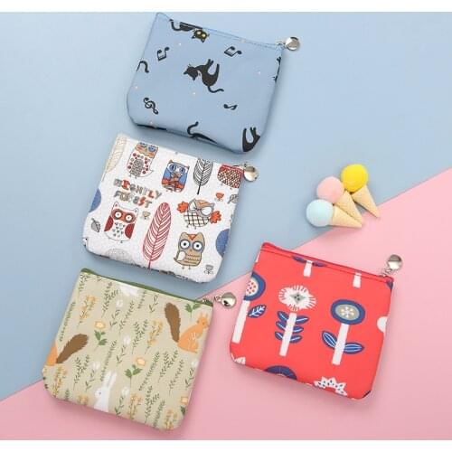 Zipper Coin Purse Cute Lovely Cartoon Small Pouch for Women Girl Kids Earbuds Credit Cards Keys Lipstick Holder Money Bag Wallet