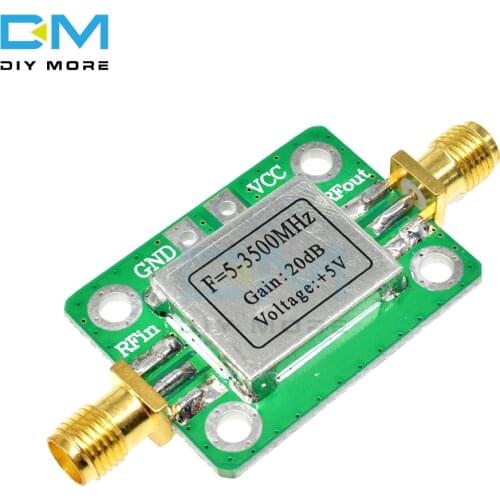 LNA 5-3500MHz RF Broadband Signal Amplifier Board Module High Gain 20dB Amp 3.3-6V DC Low Noise Small Signal with Shielding