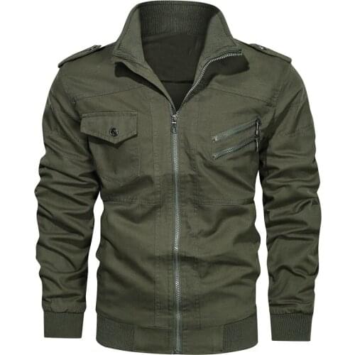 Shanghai Story Mens Jacket Cotton Military Casual Cargo Outdoor Windbreaker Tactical Jacket Coat
