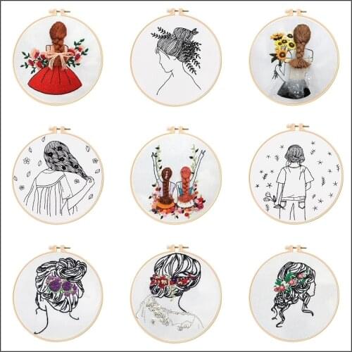 Best Friends Embroidery Kit for Beginners Girl Embroidery Pattern Easy Embroidery Set Gift Cross Stitch Kit English Description