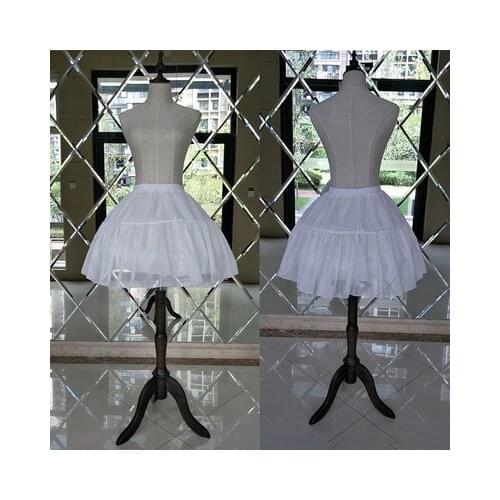 Underskirt Short Dress Lolita Childrens Petticoat White Elastic Waistband 3 Steel Ring 2 Yarn Ball Gown Petticoat