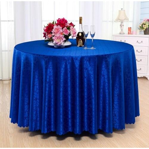 Wedding Birthday Party Decoration Luxury Embroidered Gold Leaf Multi Size Round Table Cloth Cover Red Blue Champagne 7 Colors