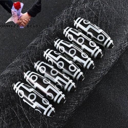 OMH Z77 12x40mm Polished By Hand Jewelry DIY Making Mobile Phone Accessories Gift Water Drop Nine Eyed Sky Loose Spacer Beads