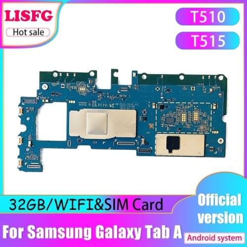 Original Unlocked WIFI LTE Mainboard For Samsung Galaxy Tab A 10.1 T510 T515 Motherboard Android Logic Board with full chips