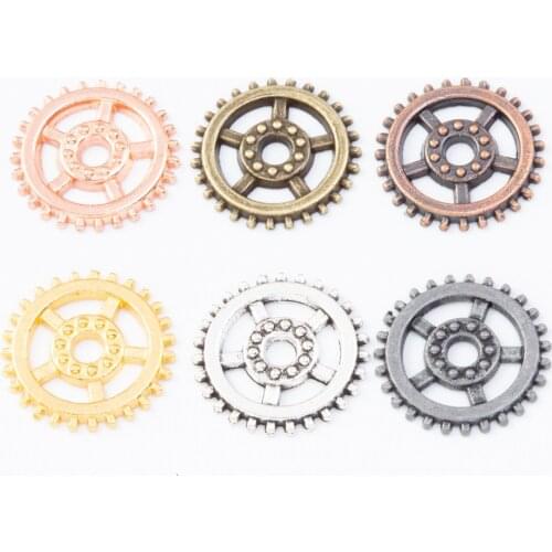 10pcs 18*18mm 6Colors Steampunk Gear Charm Metal Alloy Gears Pendant For Jewelry Findings Diy Making