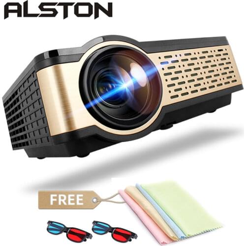 ALSTON W5 HD Projector 4000 Lumens Android WIFI Bluetooth Portable Beamer Support 1080p HDMI-compatible USB VGA AV with gift