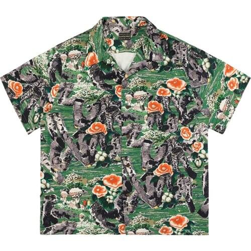Spring/summer 2021 new Japanese fashion brand Hirata and Macro Hawaiian floral short-sleeved shirt men and women