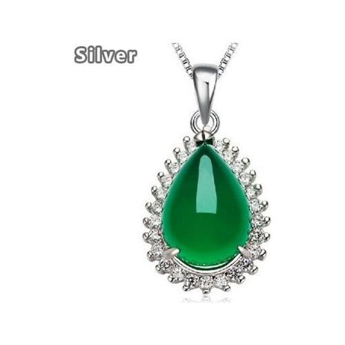 Silver necklace natural chalcedony pendant South Korea han edition jewelry pendant silver ornaments of silver