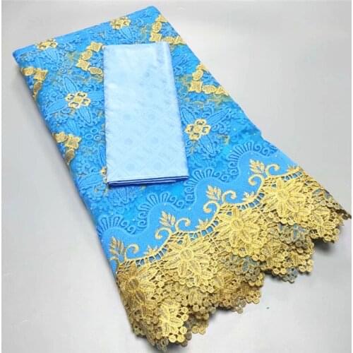 Blue Perfume Bazin Riche Damask Material with Embroidered 2021 High Quality Milk Voile Lace In Switzrland 2.5y+2.5yards TY720-2