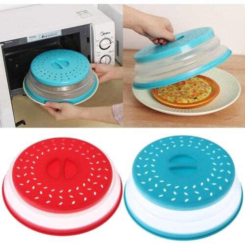 2 In 1 Collapsible Microwave Ovens Cover Food Storage Fresh-keeping Cover Folding Silicone Colander Strainer Lid Drain Basket