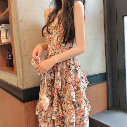Outside the small split in the floral dress summer female tender atmosphere quality, and the French first love dress