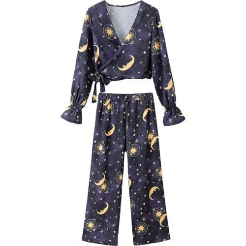 Set female 2019spring and summer new shirt shirt high waist wide leg pants two sets of temperament fashion loose womens clothes