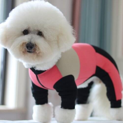 Pet Dog Jumpsuit Thin Printed Overalls 100%Cotton Zipper Puppy Clothes Sweatshirt For Small Dogs Chihuahua Home Wear Pajamas