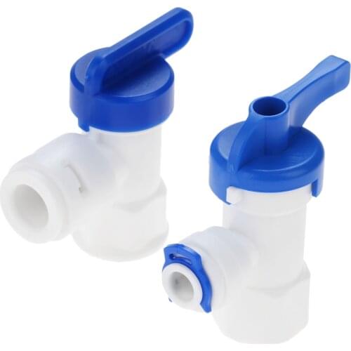 1Pc Elbow 1/4 3/8 OD Hose 1/4" BSP Female Thread Quick Connect Pressure Tank Plastic Ball Valve Water RO Reveser Osmosis Fitting